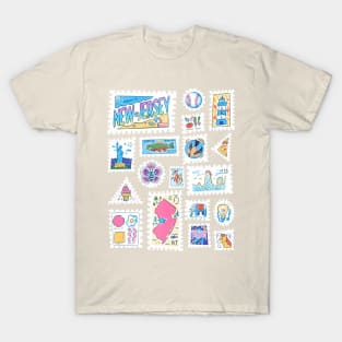 New Jersey Symbols and Icons Stamps T-Shirt
